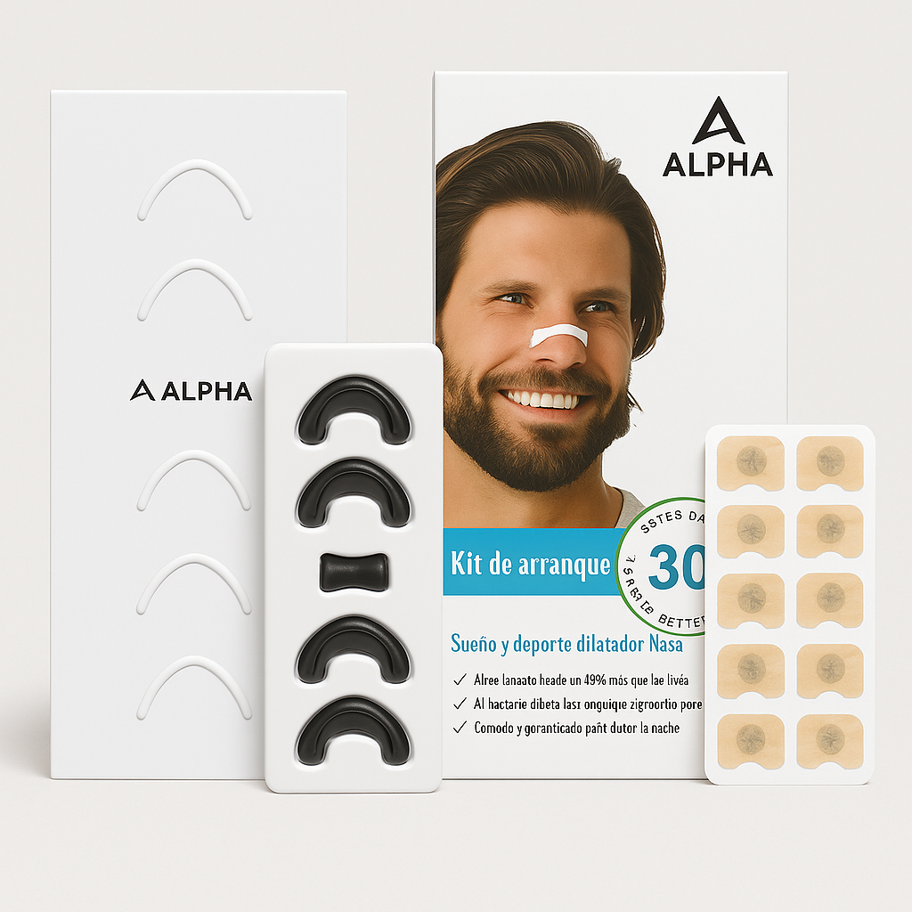 Alpha Kit Dilatador Nasal Magnetico Premium + 120 Parches Magneticos
